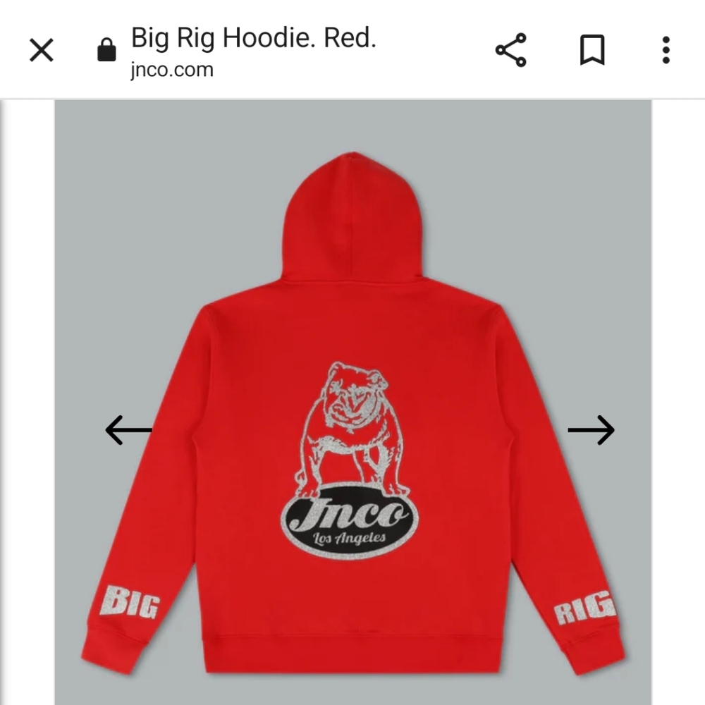 JNCO hoodie with metallic silver NWT